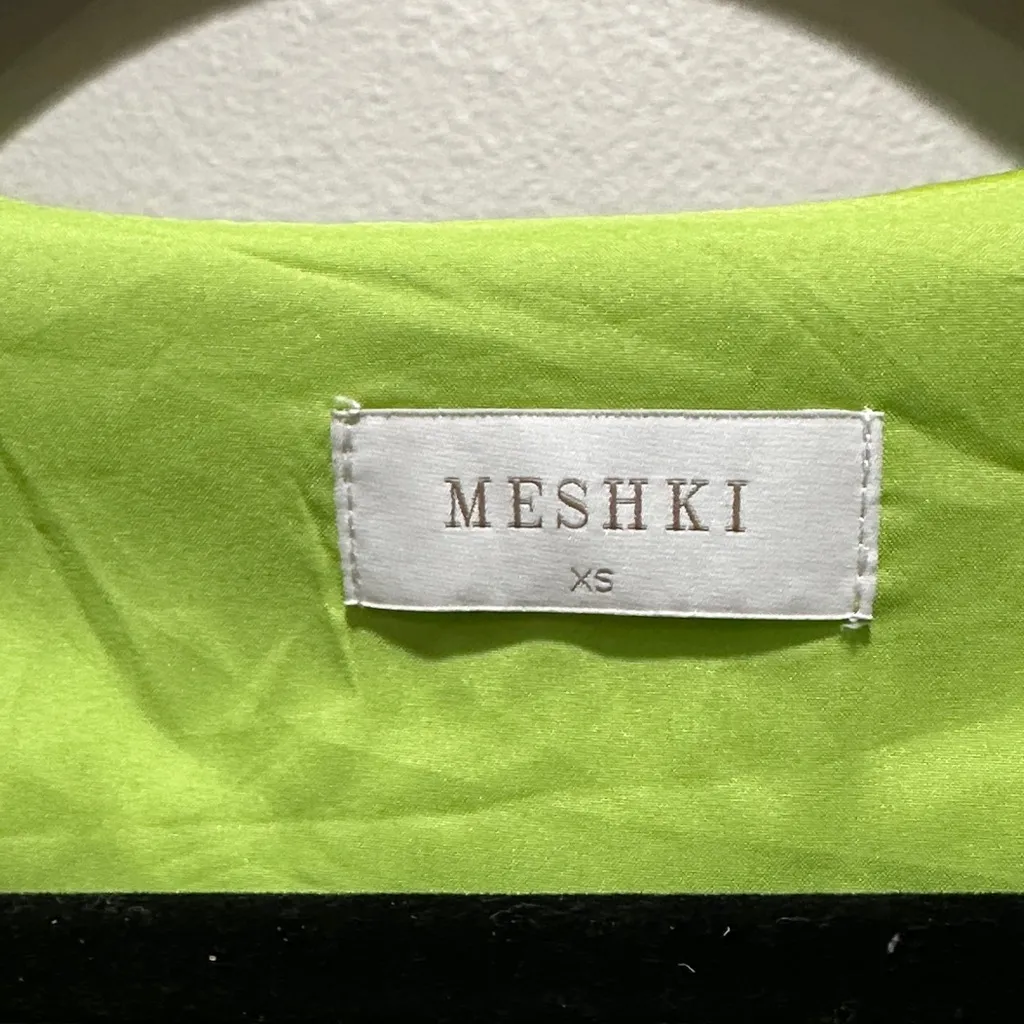 Meshki Neon Green Tie-Front Blouse - Image 2