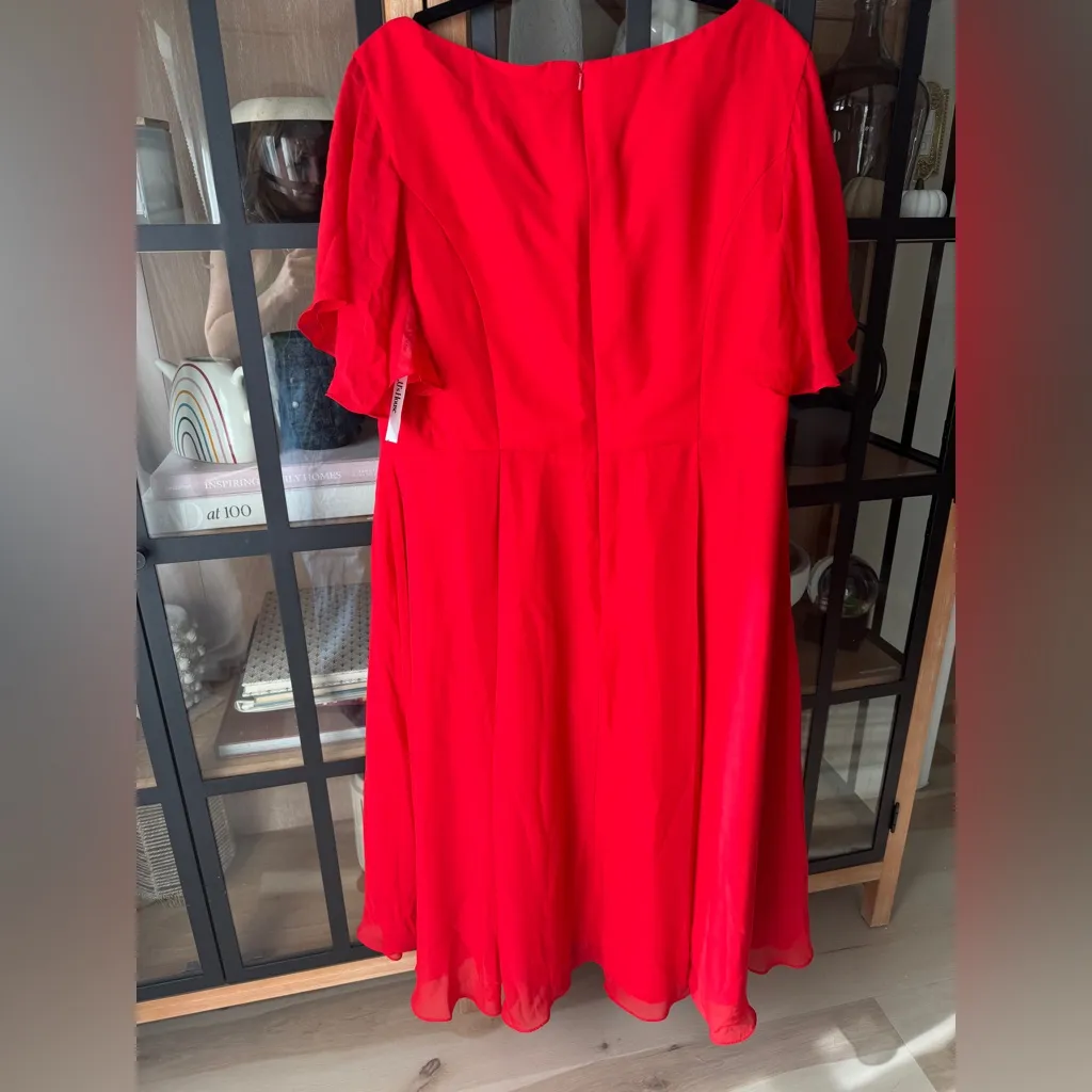 NWT JJ’s House midi dress A-line V-Neck Asymmetrical Chiffon Bridesmaid Ruffle - Image 8