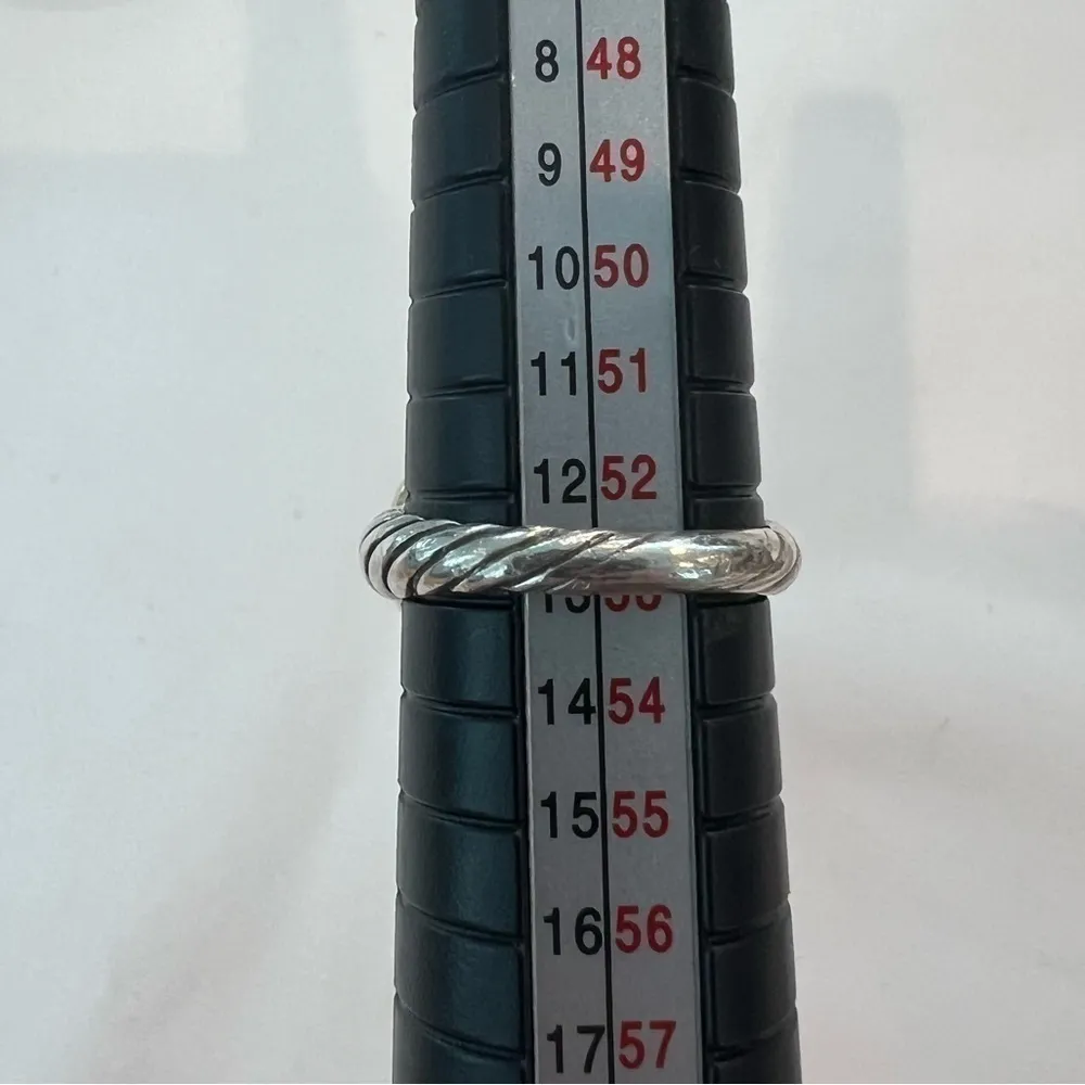 David Yurman Two-Tone Yellow Gold Diamond Cable Noblesse Cocktail Ring Silver - Image 11