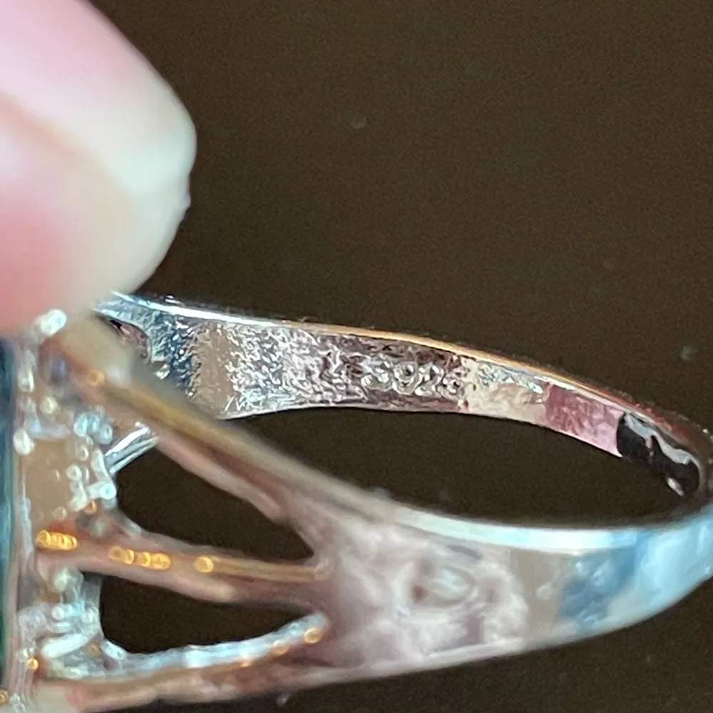 Rainbow Calsilica stone S925 silver ring size 8.75 - Image 8