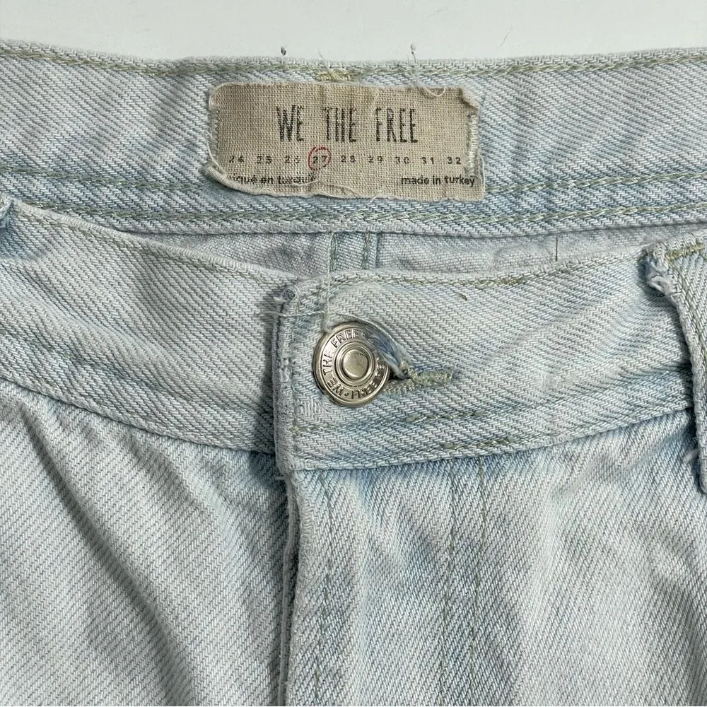 We the Free People Maggie Ripped‎ Crop Straight Leg Jeans Button Fly Size 27 - Image 8