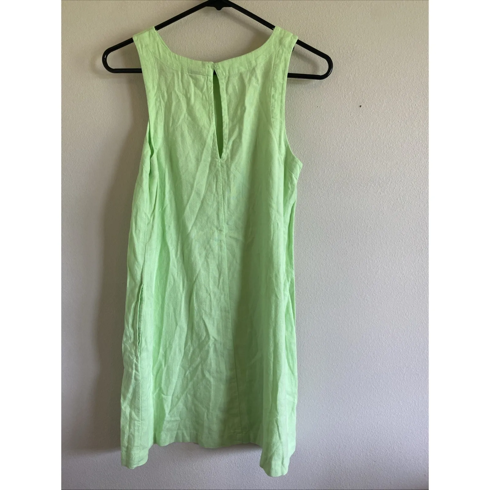 A New Day‎ Lime Green Keyhole Back Linen Blend Summer Sundress Dress XS NEW NWT - Image 8