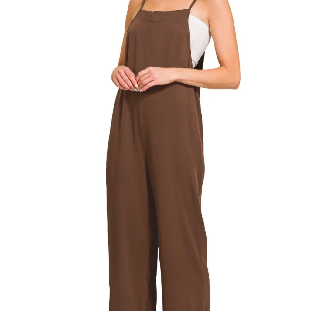 Zenana Rayon Woven Wide Leg Jumpsuit - Medium - Image 2