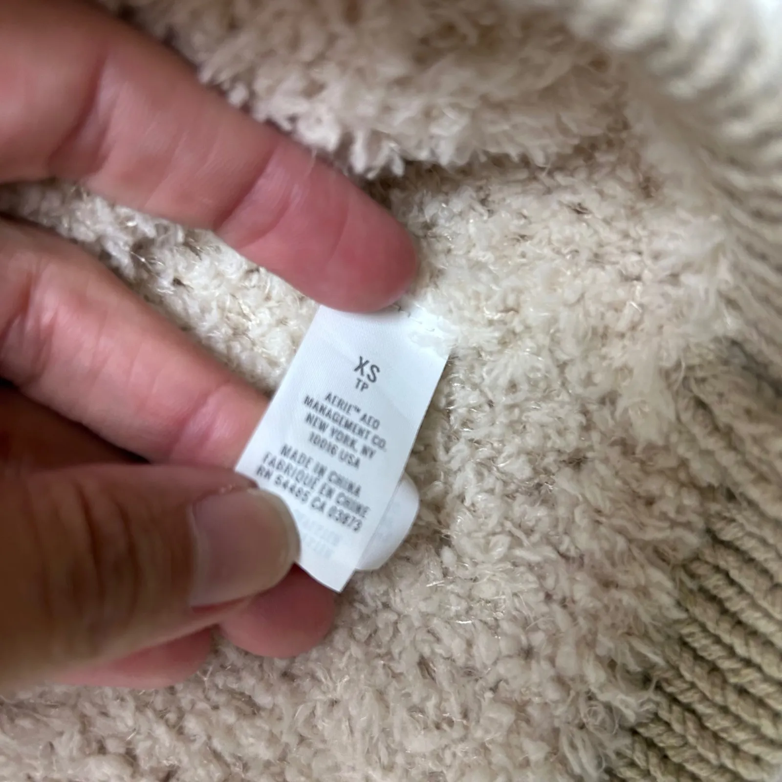 Aerie Loungewear XS Cream Sherpa Pullover‎ Quarter Zip Cozy Sweatshirt - Image 4