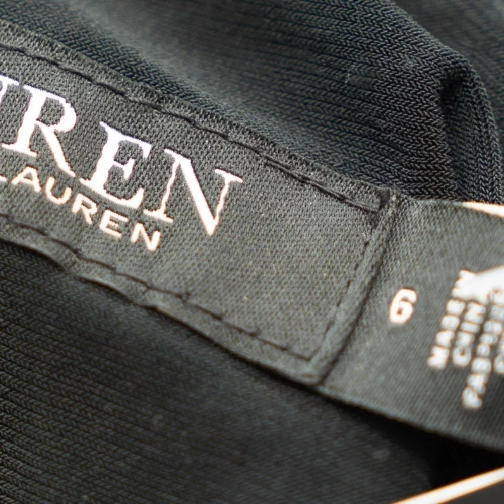 Lauren Ralph Lauren. Gold Chain Embellished Cutout Stretch Gown. - Image 9