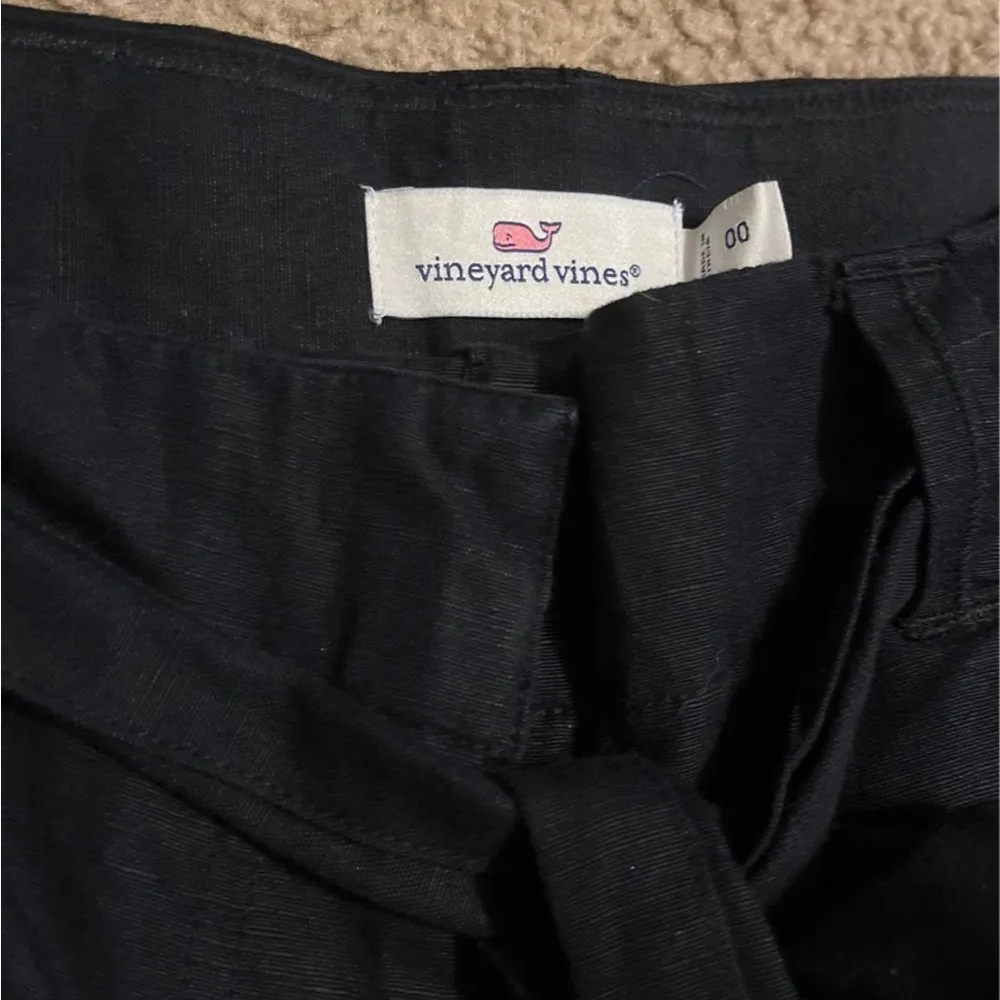 Vineyard Vines cotton linen black pants, size 00 - Image 3