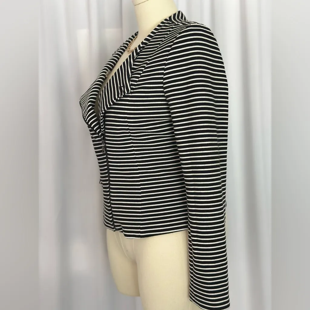 Alice Hope Black and White Striped Blazer (1002) Size L - Image 6