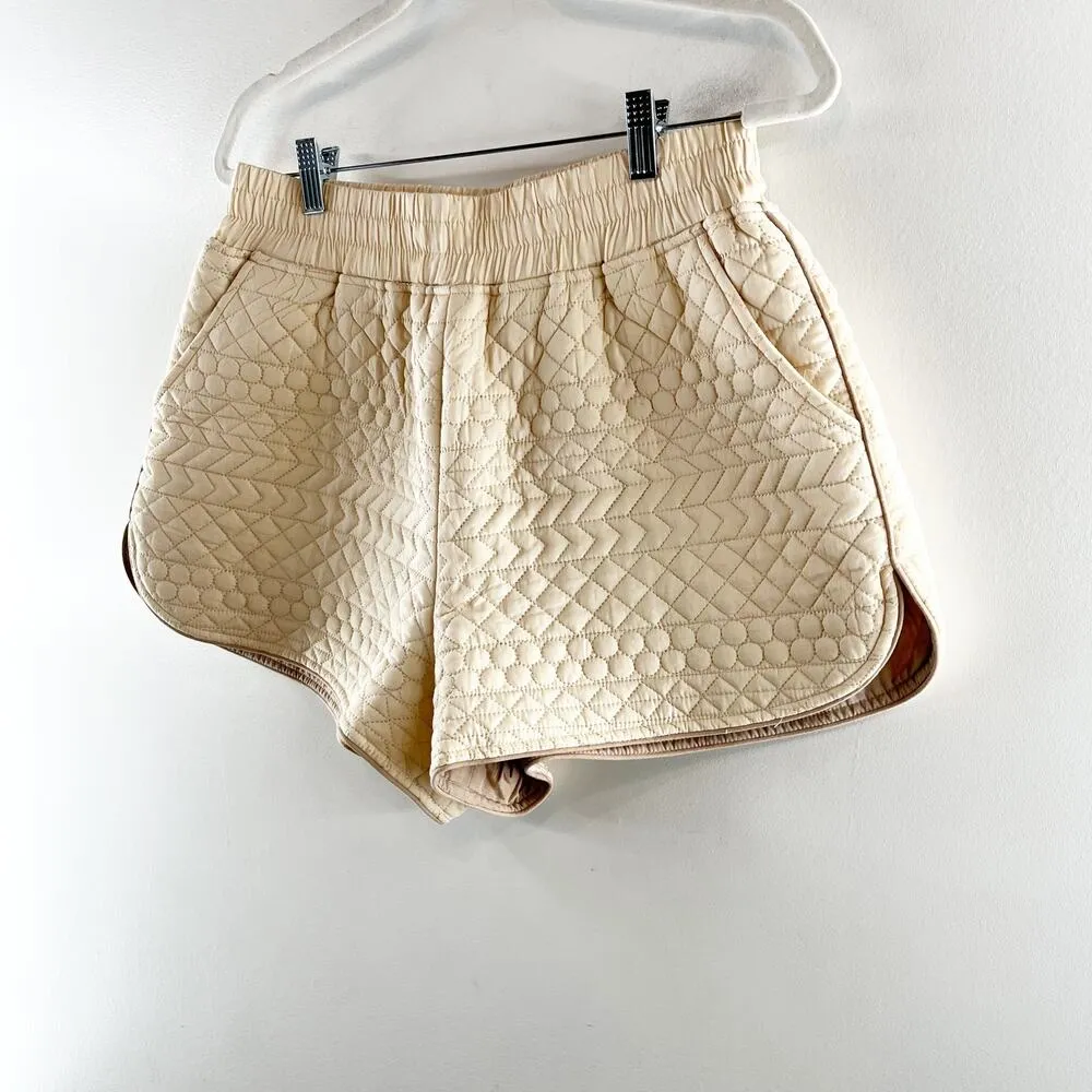 Sancia by Anthropologie The Hanne Pull On High Waisted Lounge Shorts Cream Large - Image 9