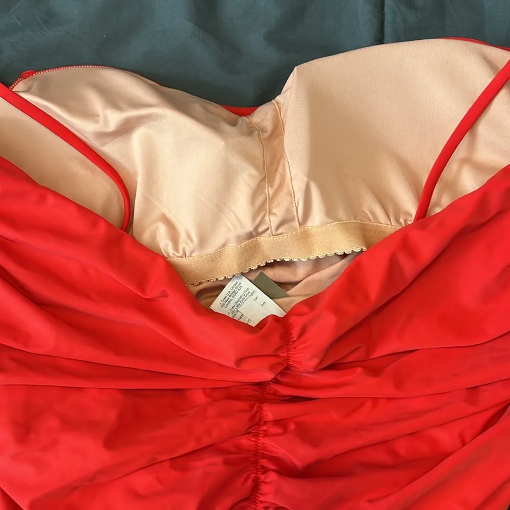 JCrew Ruched Sweetheart One Piece Swimsuit Red Size 22 NWT - Image 5