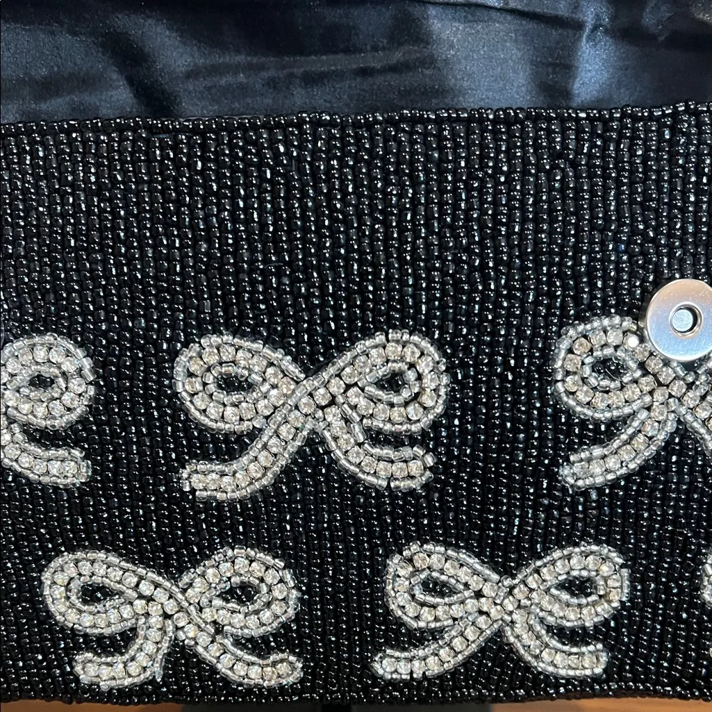 From India To You | Bow Beaded Shoulder Bag Black - Image 8