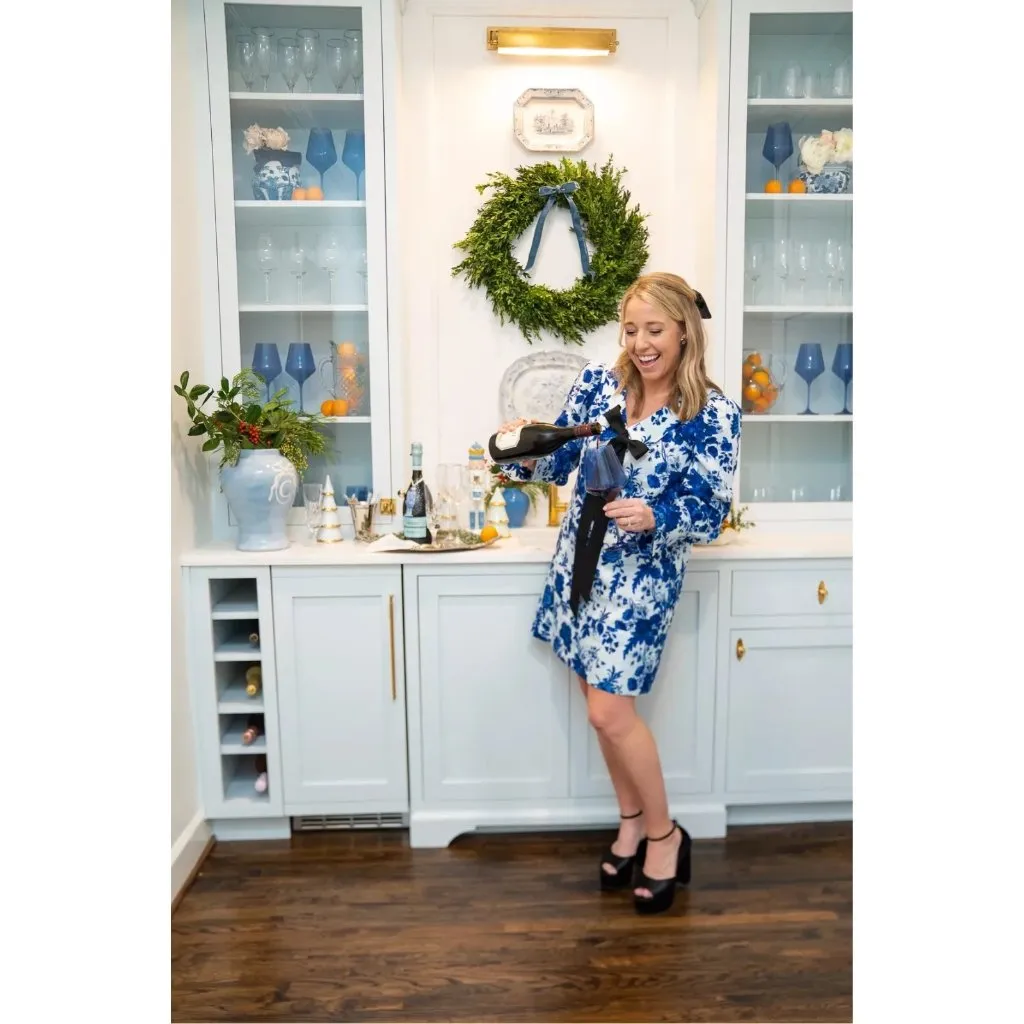 NWT Tuckernuck Bella in Sapphire Bloom Floral Cotton Bow Shift Dress L Blue Size L - Image 10