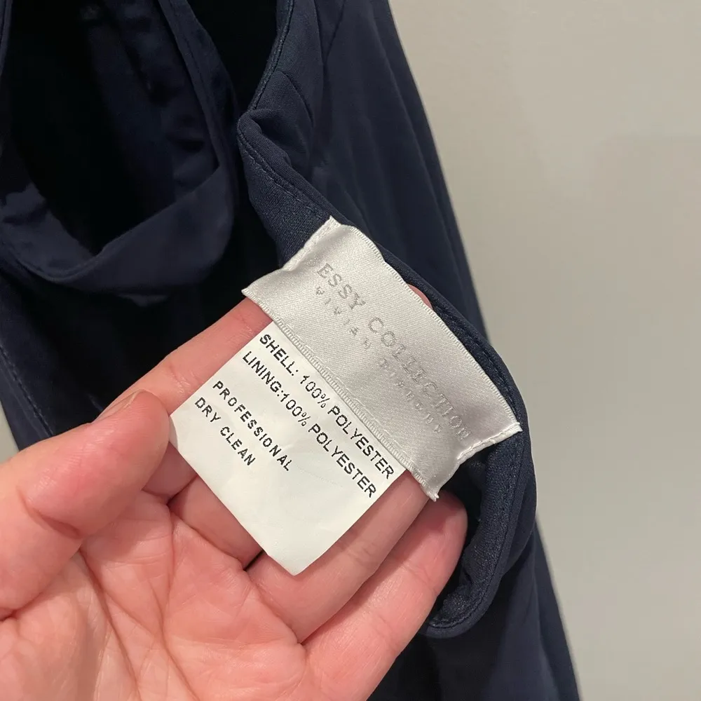 Dessy Collection‎ Stand Collar Halter Maxi Dress Size 6 Blue - Image 6