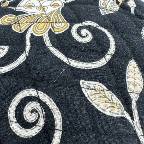 Vera Bradley Sherry Mini Tote in‎ Yellow Bird Quilted Black & Yellow Handbag - Image 3