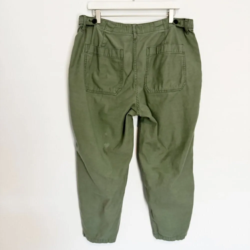 Madewell Griff‎ High Rise Utility Pants Tapered Leg Flawed in Green Plus Size 32 - Image 11