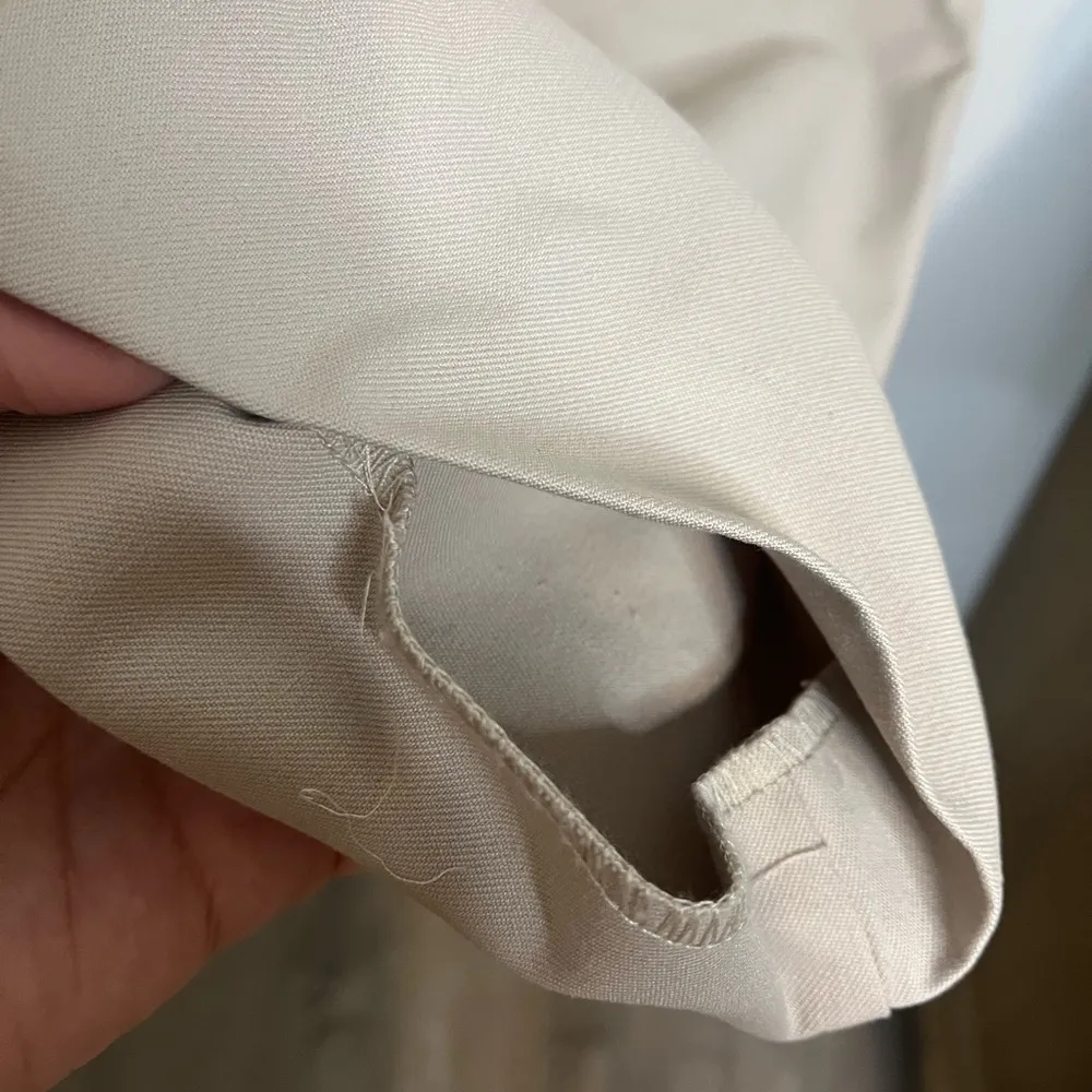 Zara Baggy Tan Straight Leg Pants Small - Image 3