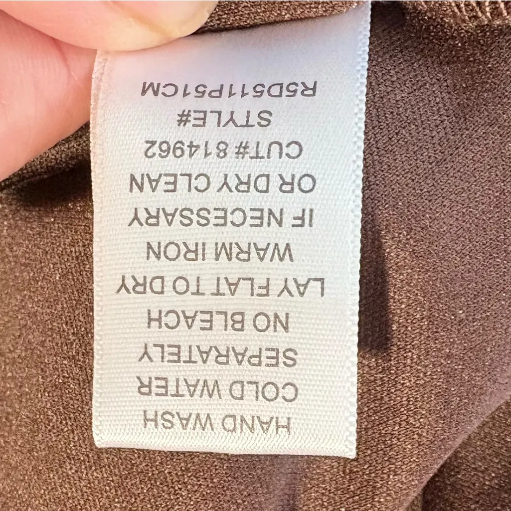 Chris McLaughlin Mixed Geometric Print Handkerchief Hem Midi Dress – Size 14💛 Brown - Image 9