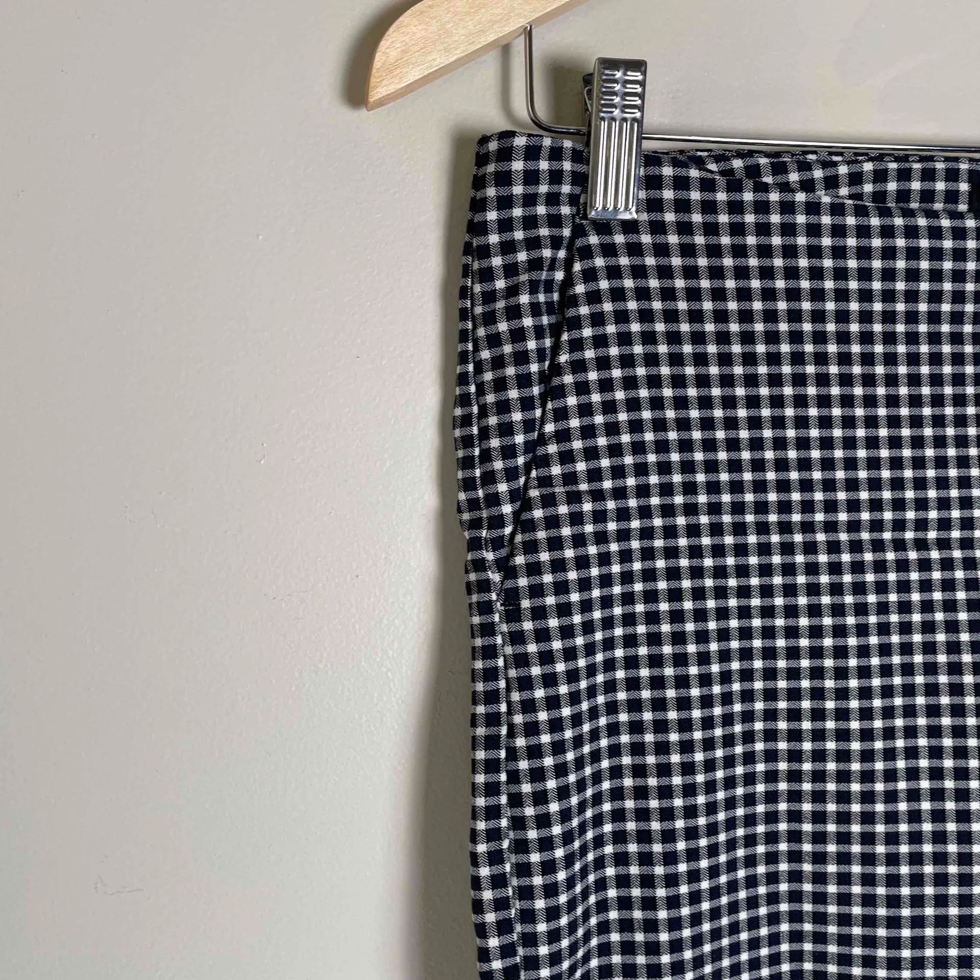 Massimo Fabbro Womens Italian Gingham Checkered Mid Rise Pull Ankle Pants US 8 Black - Image 3