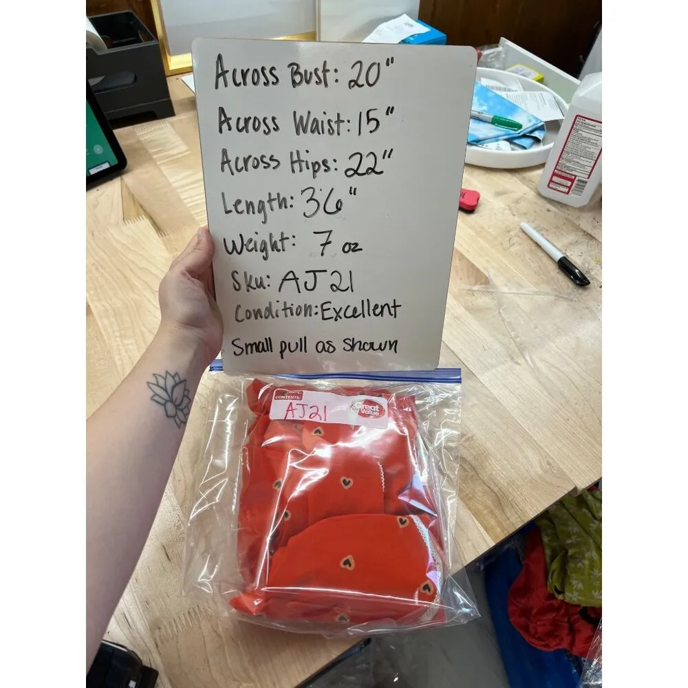 Maison Jules Heart Print Chiffon Short Flutter Sleeve Dress Size XL - Image 11