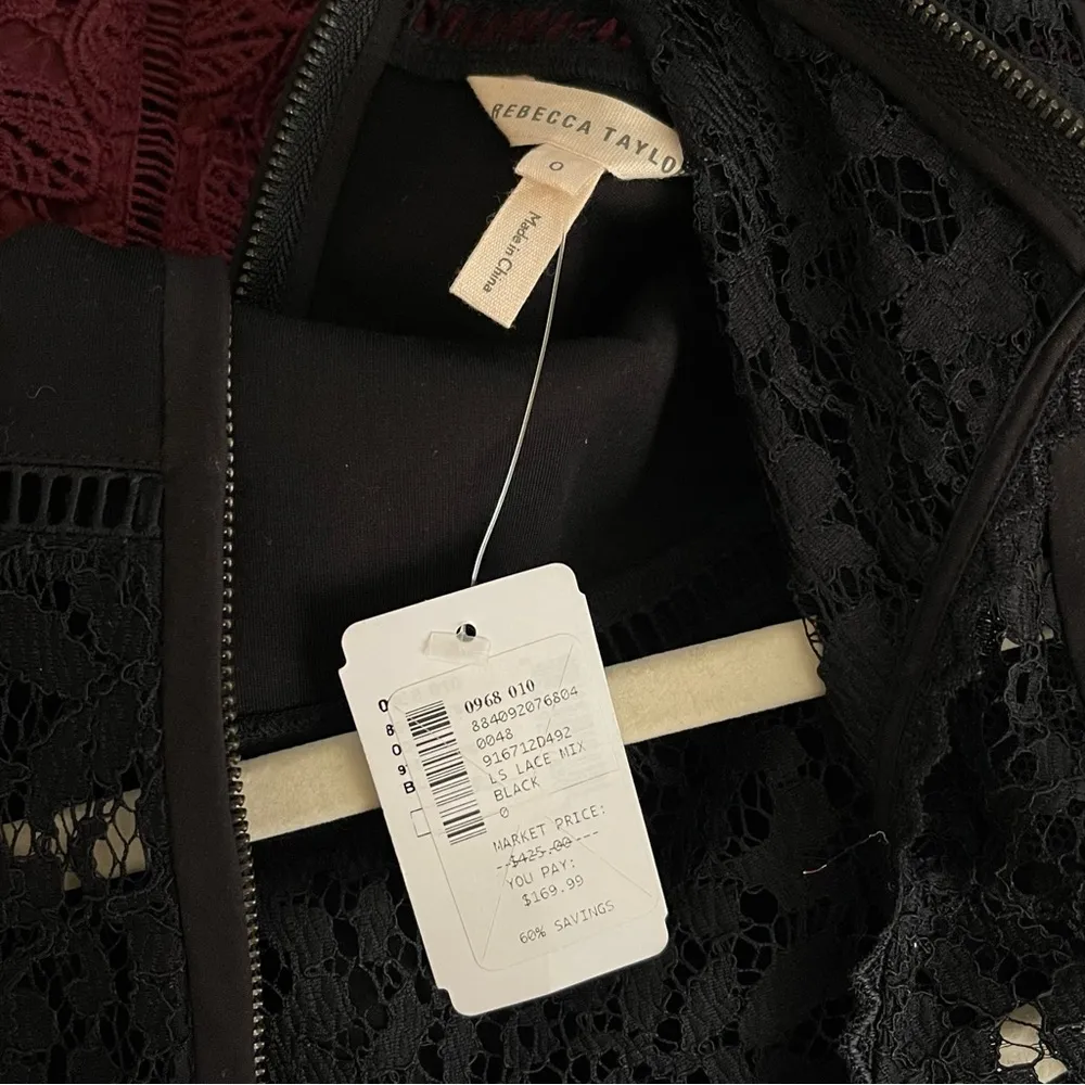 Rebecca Taylor Gorgeous Designer Dress Cocktail Formal Black Size 0 Lace - Image 4