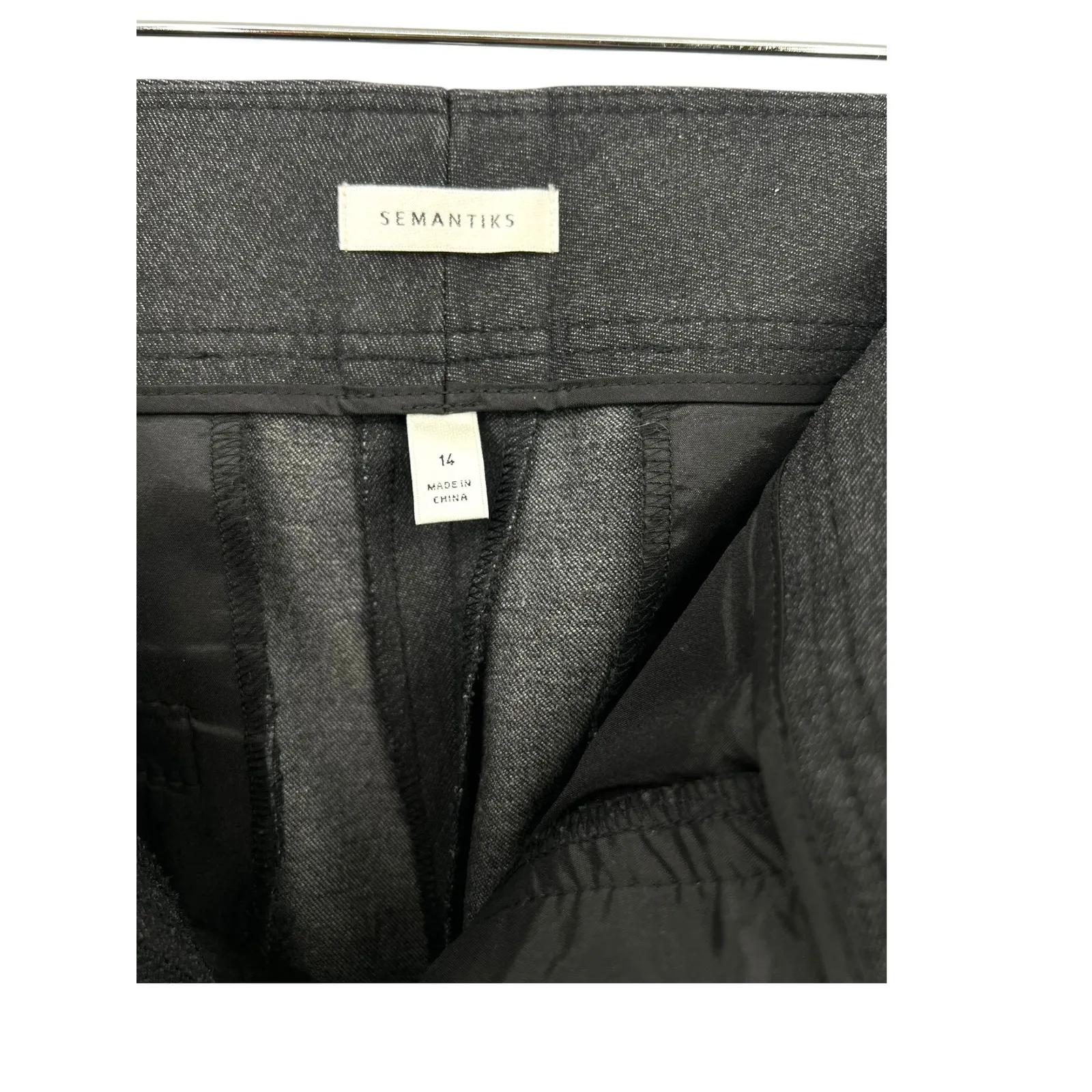 Semantiks 14 wide leg cuffed pants Trouser Slacks Dark Grey Women 31.5" inseam Gray - Image 7