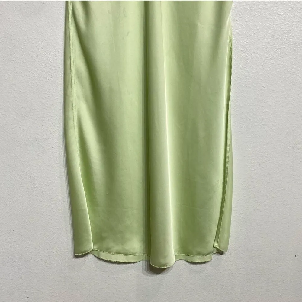 Intimately Free People Lime Green Satin Midi Skirt Sz L - Image 4