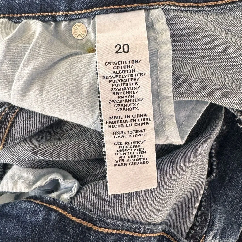 Celebrity Pink SZ 20 The Bestie Girlfriend Jeans Cuffed Distressed Mid-Rise Blue - Image 8