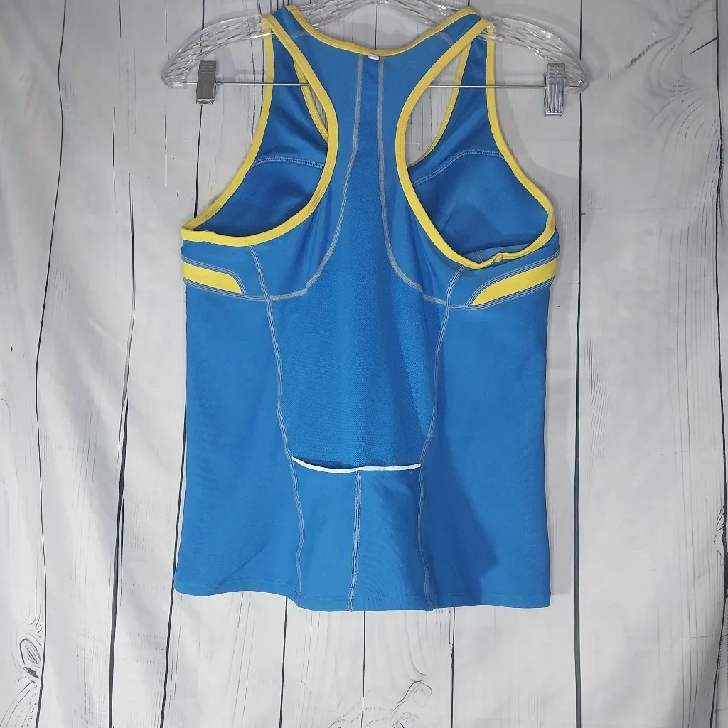 Nike Fit Dry Blue and Yellow LIVESTRONG Racerback Tank Top - Image 7