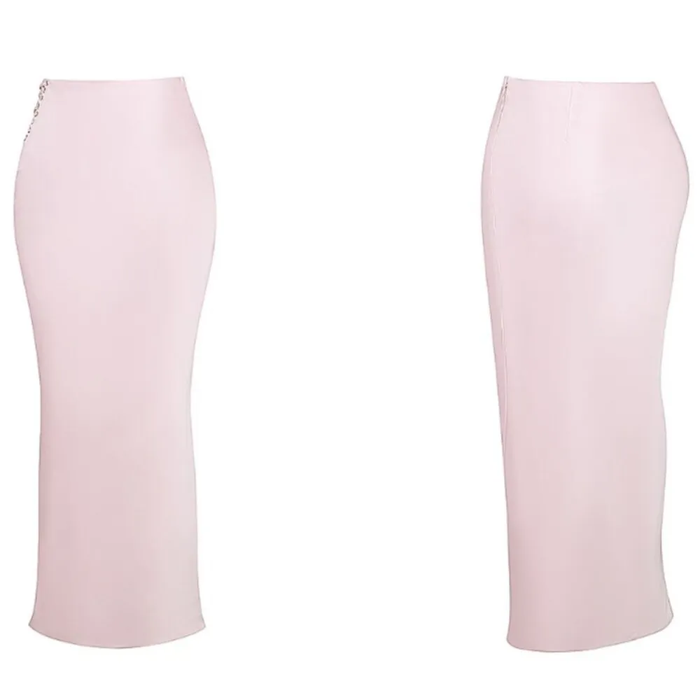 NWOT HOUSE OF CB 'Giuliana' Ballerina Pink Satin Maxi Skirt Sz L - Image 3