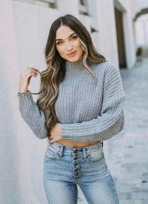 These Three Boutique gray cropped sweater - Image 2