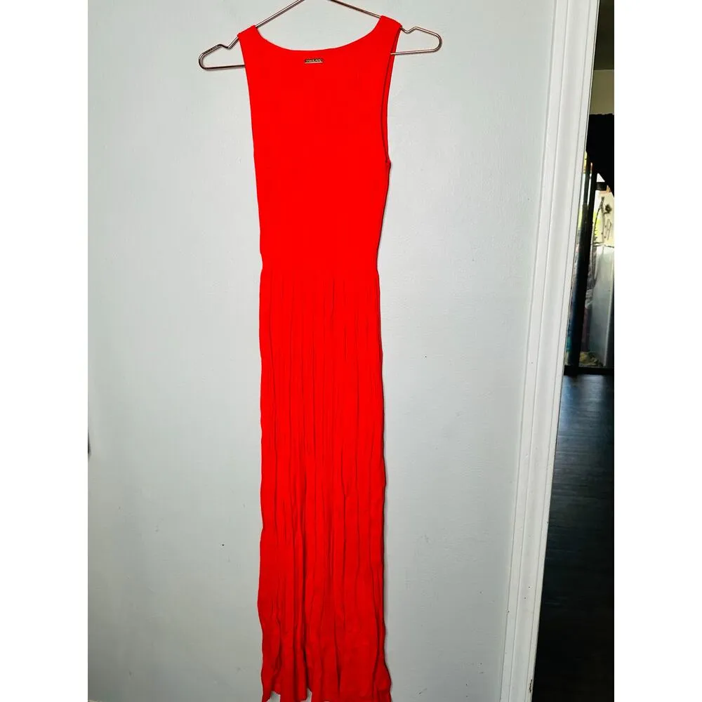 MICHAEL Michael Kors Red Ribbed Sleeveless Scoop Neck Tank Dress Size Small - Image 7