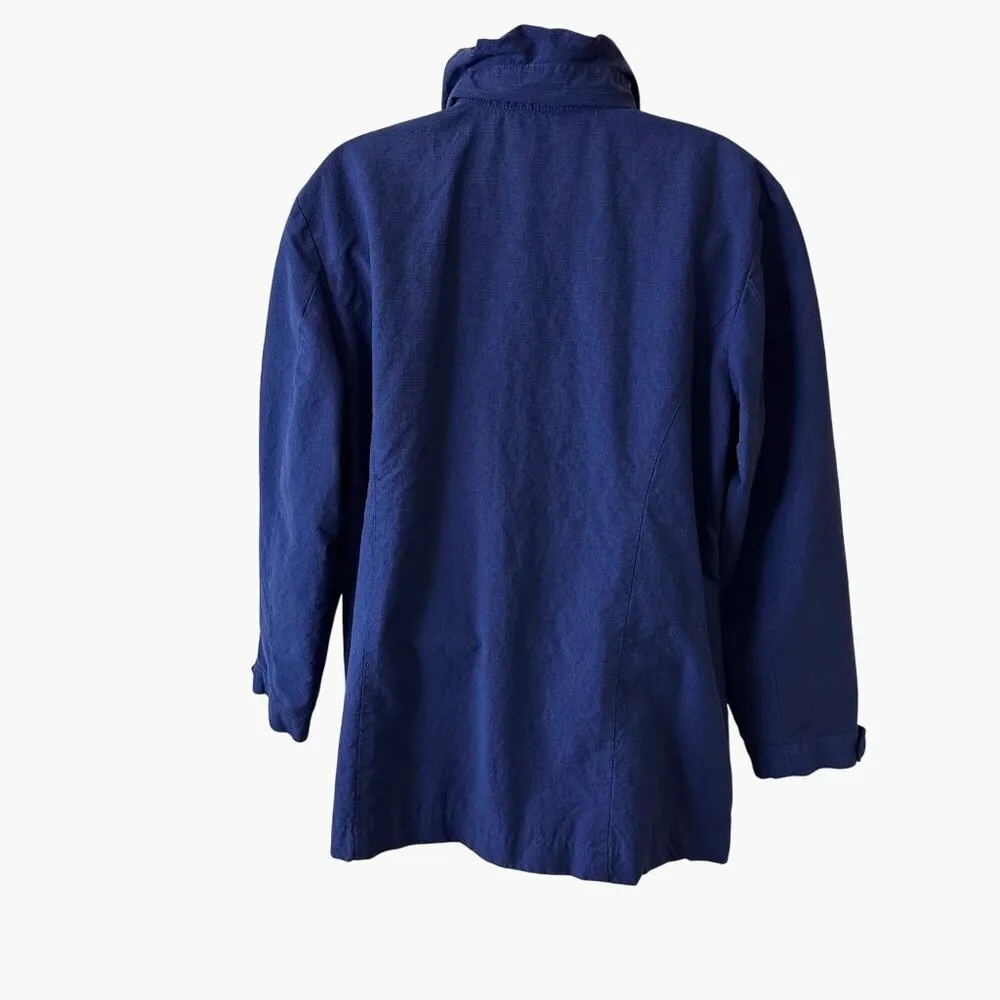 Chicos  Stylist Outerwear High Collared Button Up Jacket Blue Size 3 - Image 2