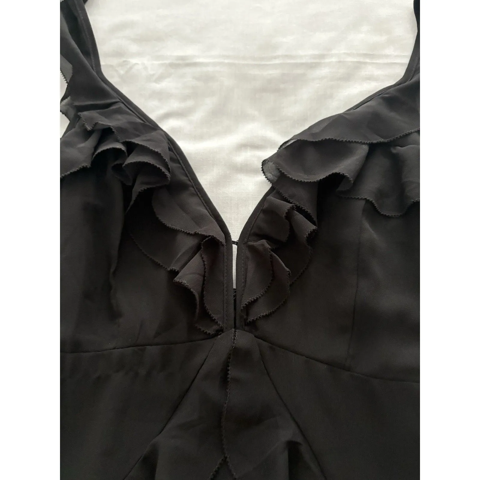 Storia Babydoll Dress Size S Black Ruffled Mini Witchy Goth Whimsy Feminine Y2K - Image 12