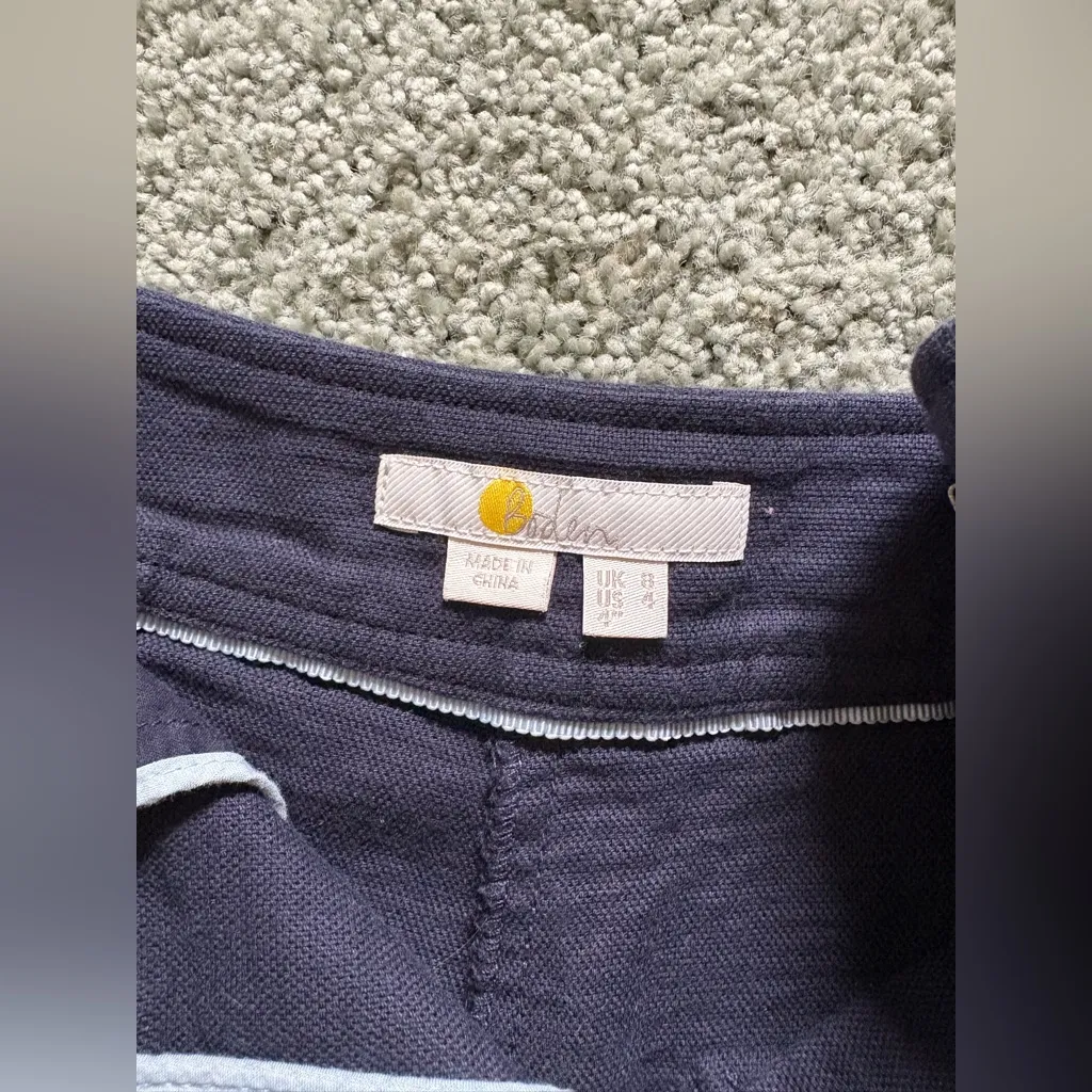 Boden Dark Blue Navy Shorts Womens Size 4 High Rise Preppy Classic - Image 7