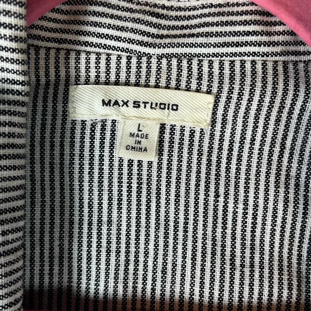 Max Studio  Light Gray Striped Blazer - Image 3