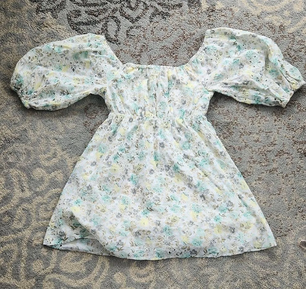 MINKPINK Irwin Mini Dress Floral White XS - Image 11