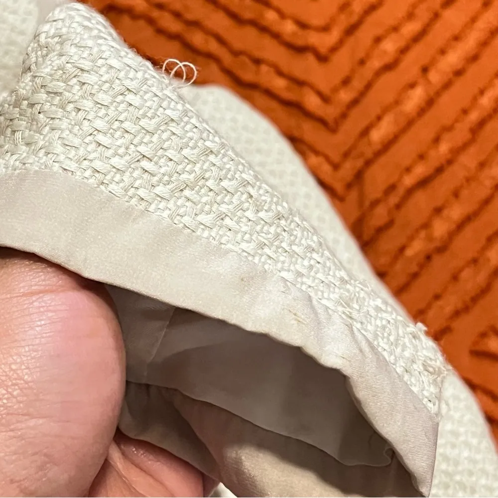 Rebecca Taylor Tweed Cream Snap Button Down Jacket Size 2 - Image 10