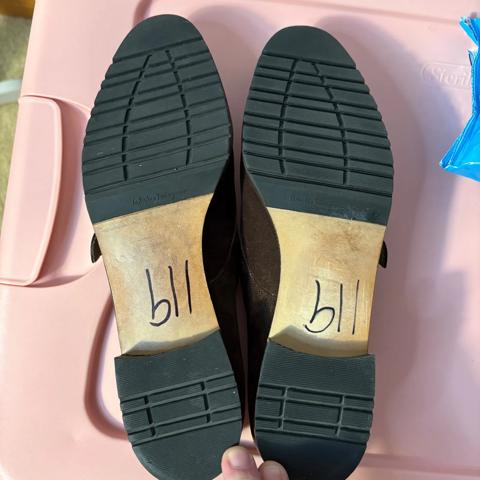 Salvatore Ferragamo Monk Strap Suede Loafers women's Size 9 AAA Brown Italy VTG - Image 11