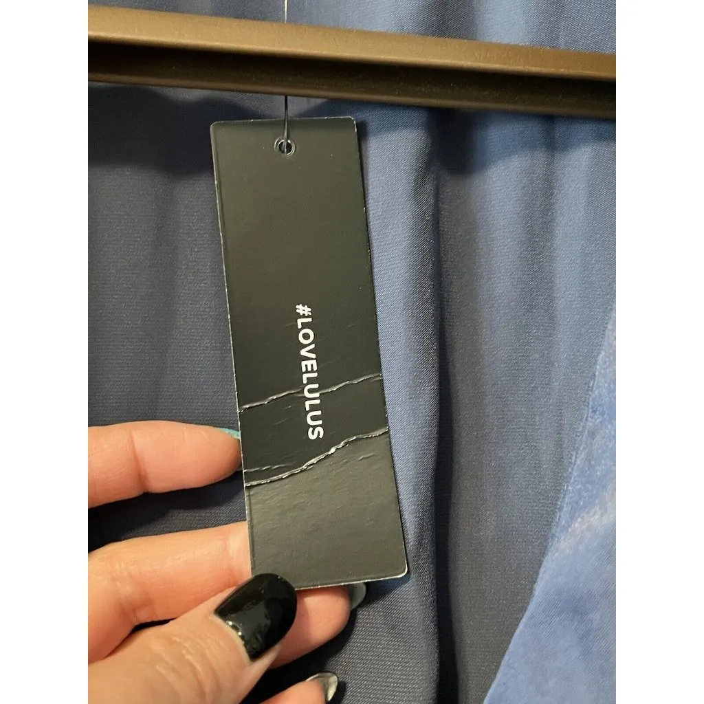 Lulus Jumpsuit‎ Women Medium One Piece Blue Tie Modern City Preppy Office NWT - Image 6