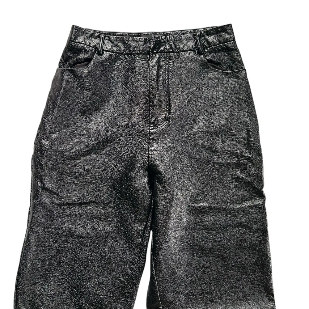 White Fox Vegan Faux Leather High Rise I’m The Only One Pants Size M Black - Image 6