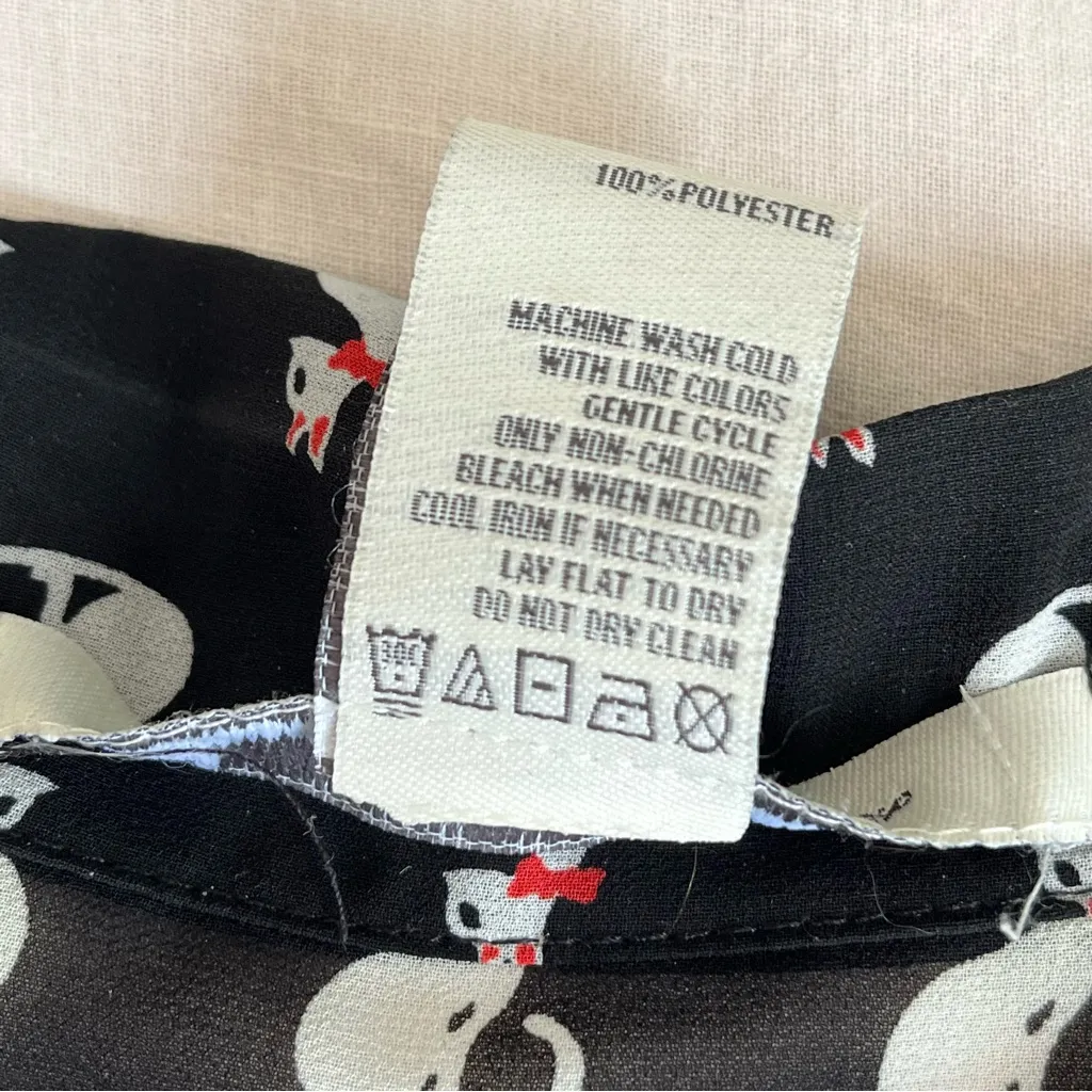 America Rag Cie• Vintage Kitty Cat Blouse•Sz L - Image 7