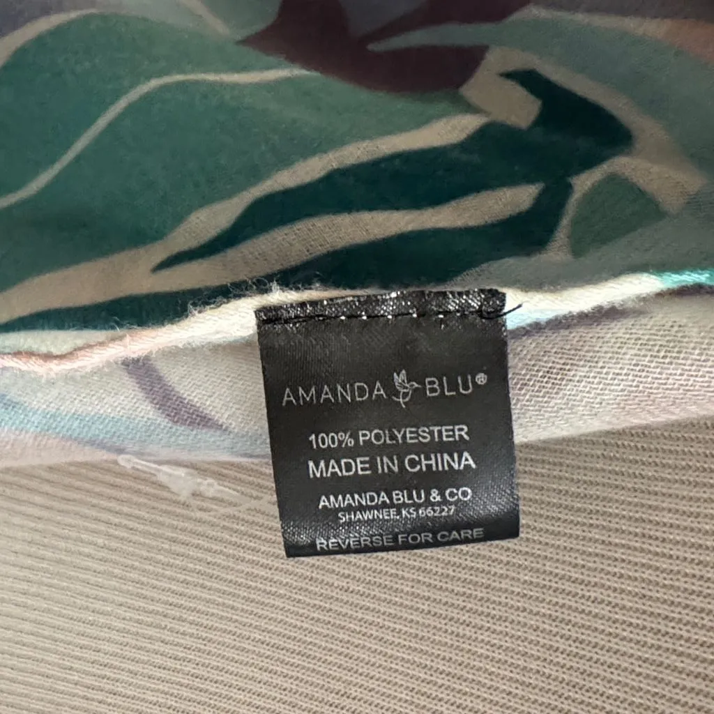 Tropical Leaf Print Kimono Blue Size undefined - Image 6