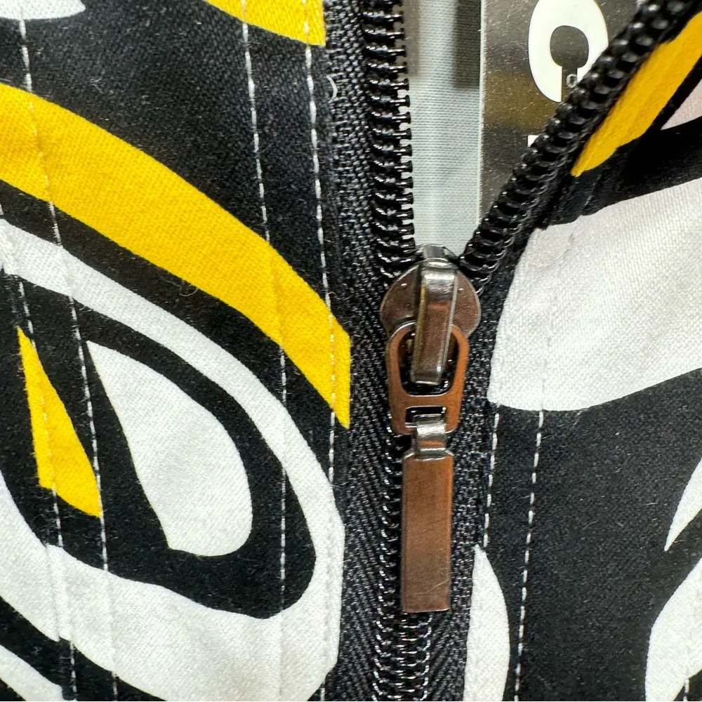 Sportelle Tropical Splendor White Black and Yellow Zip Front 3/4 Sleeve Jacket Size L - Image 10