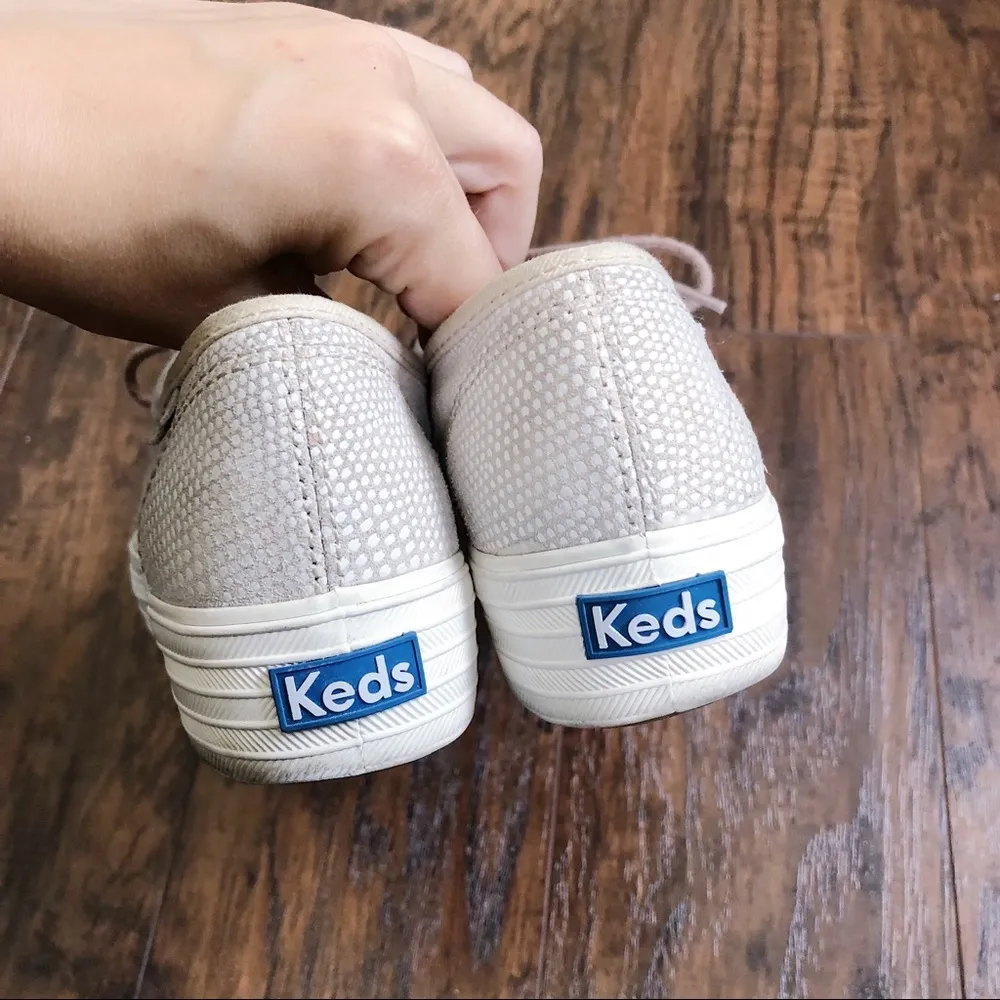 Keds • Triple Decker sneaker platform stacked sole Dalmatian dotted suede tan - Image 10