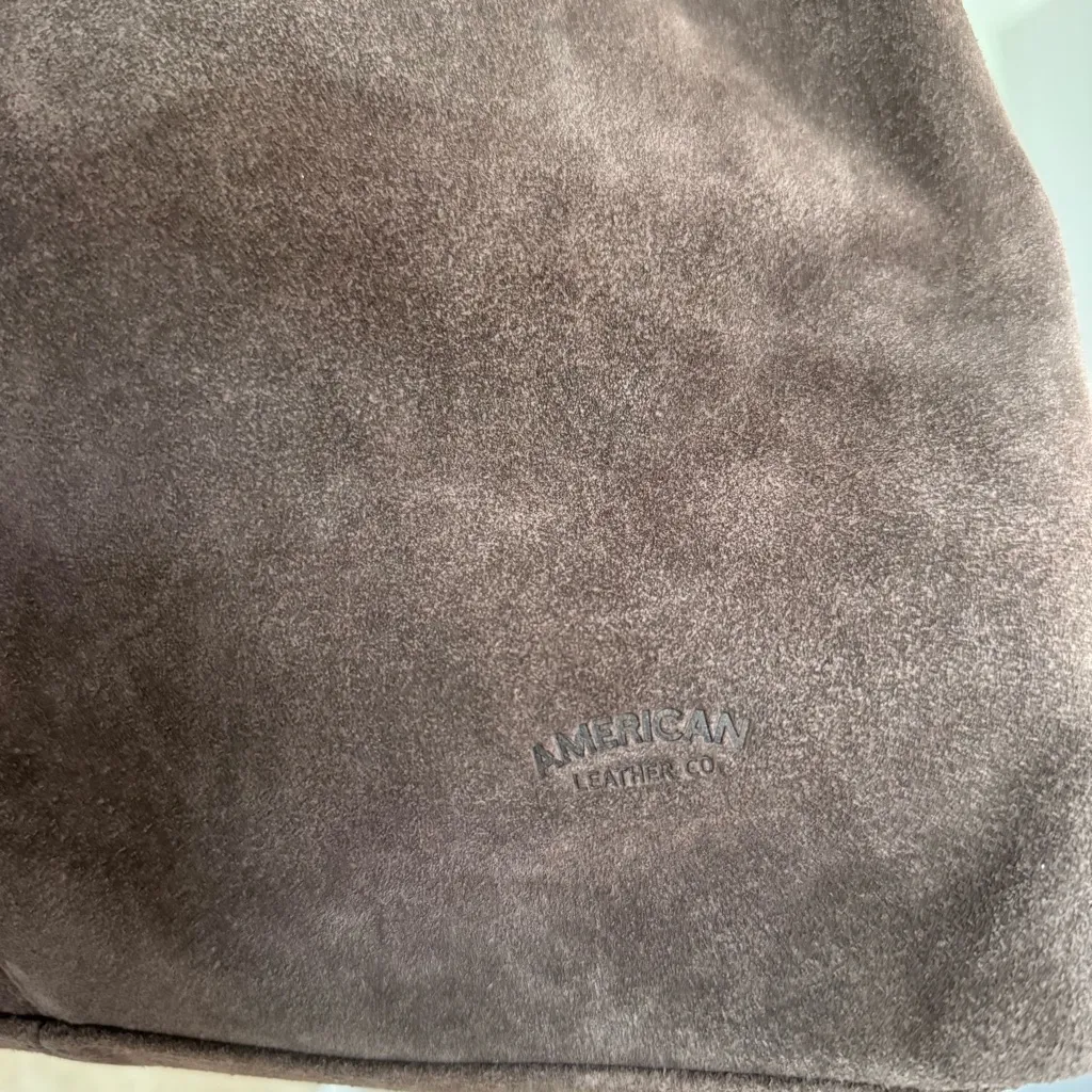 American leather Co Brown Suede Tote Bag - Image 2