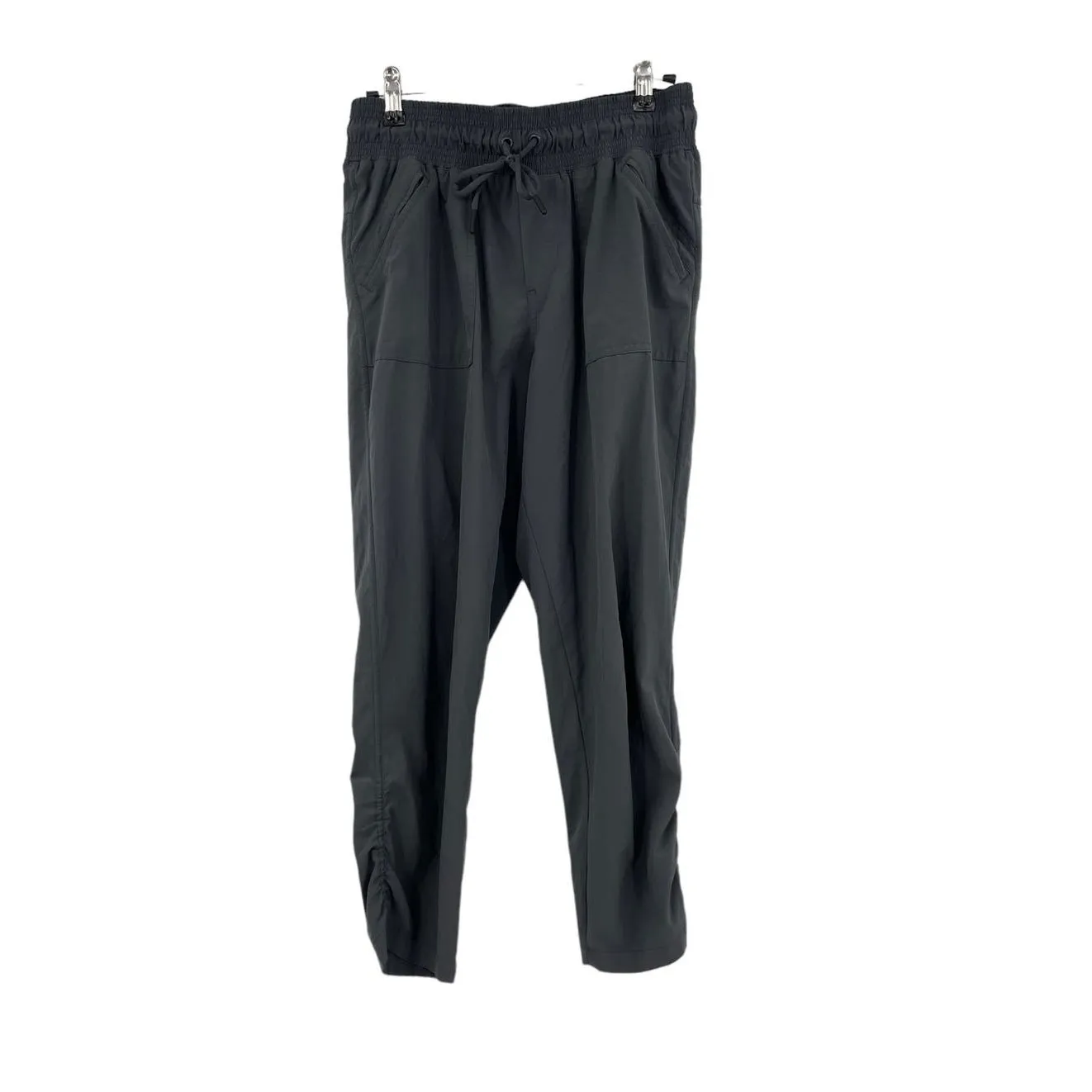 Prana Crop Pants Womens Small Capri Midtown Cropped Jogger Gray Ruched Mid Rise - Image 2