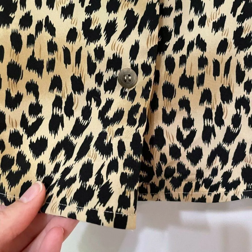 Norton McNaughton Vintage Brown Leopard Print Top Women 10P Classic Quiet Luxury - Image 4