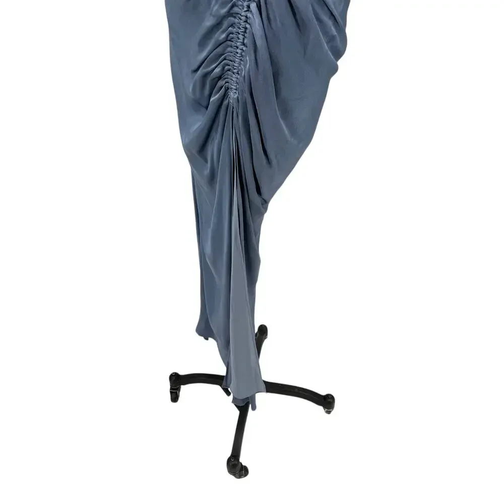Shona Joy Lily‎ Bias Ruched Midi Dress Blue Smoke Size US 6 - Image 11