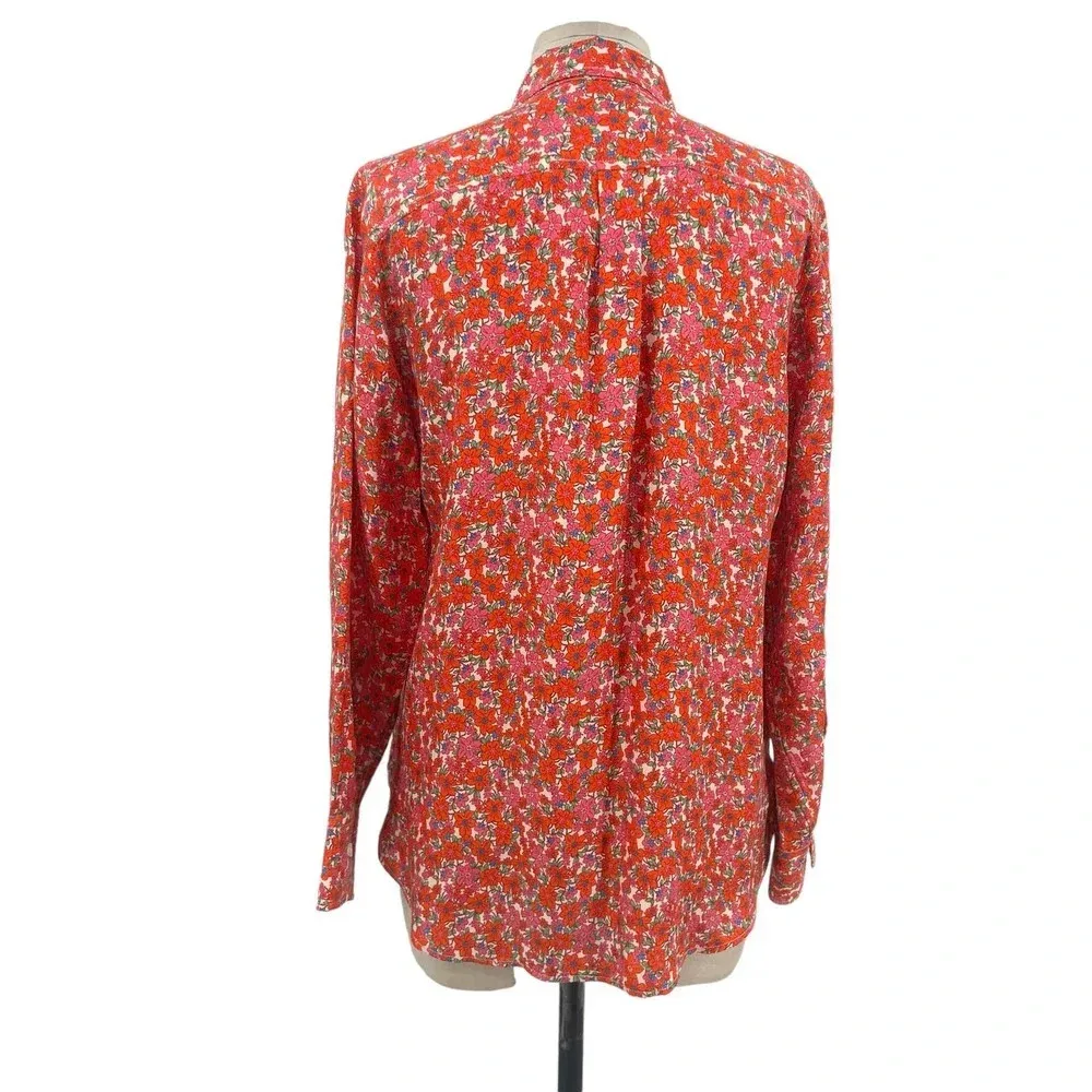 J. Crew Classic-fit Drapey Cupro‎ Shirt in Pink Floral Guarana Size 0 - Image 8