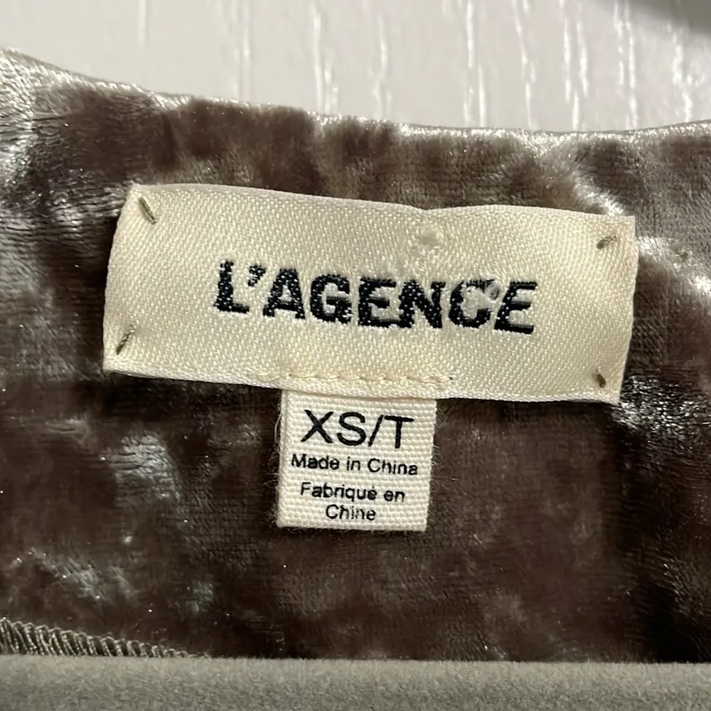 L'AGENCE Riley Crushed Velvet Wrap Dress Size XS/T - Image 5