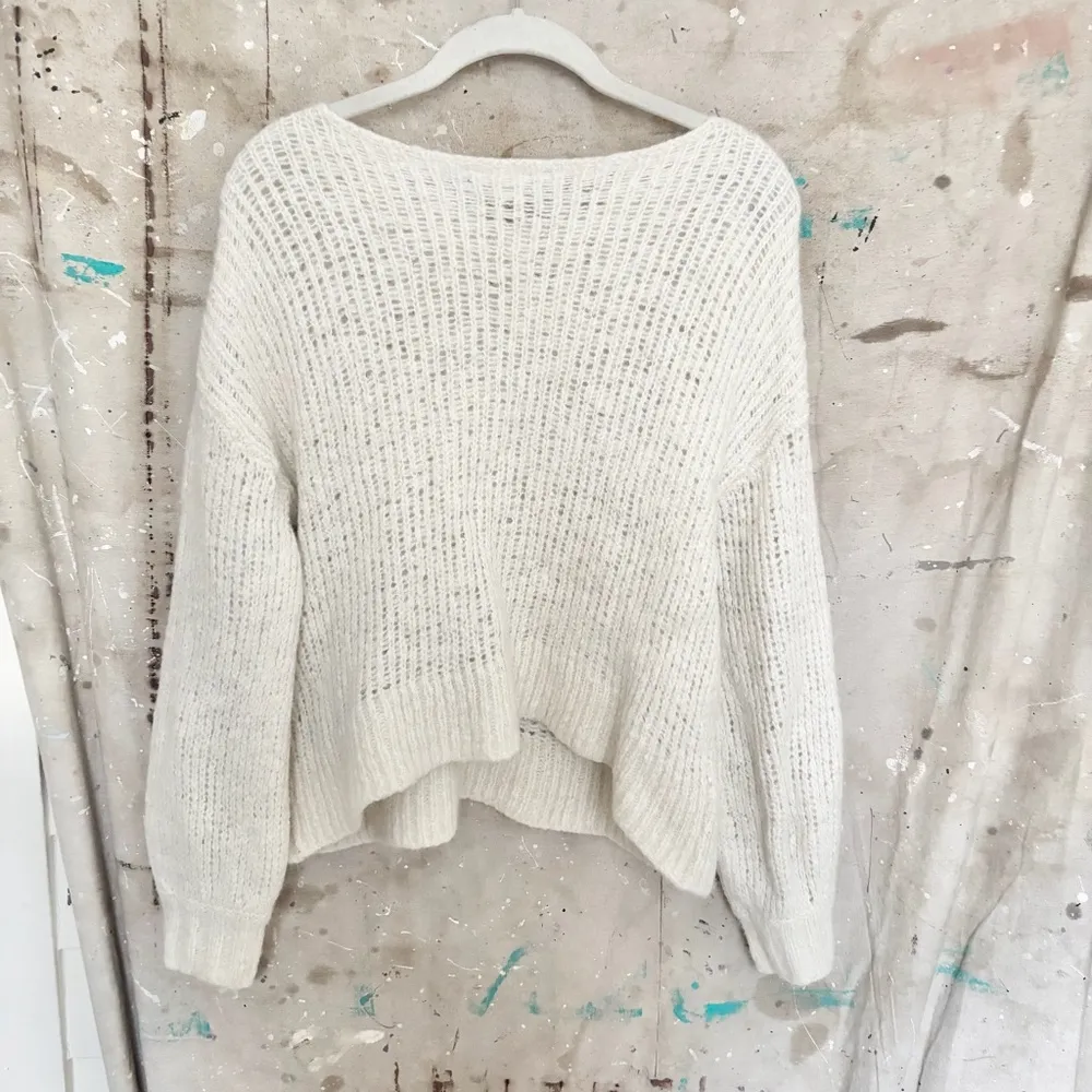 Reformation Kaya Oversized Baby Alpaca Sweater in Cream - Image 5